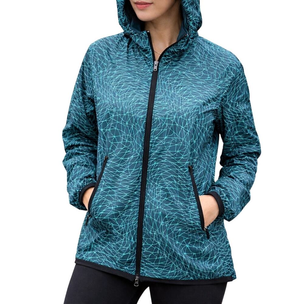 Nike Women’s Medium Teal Windbreaker Jacket Lightweight Running Walking